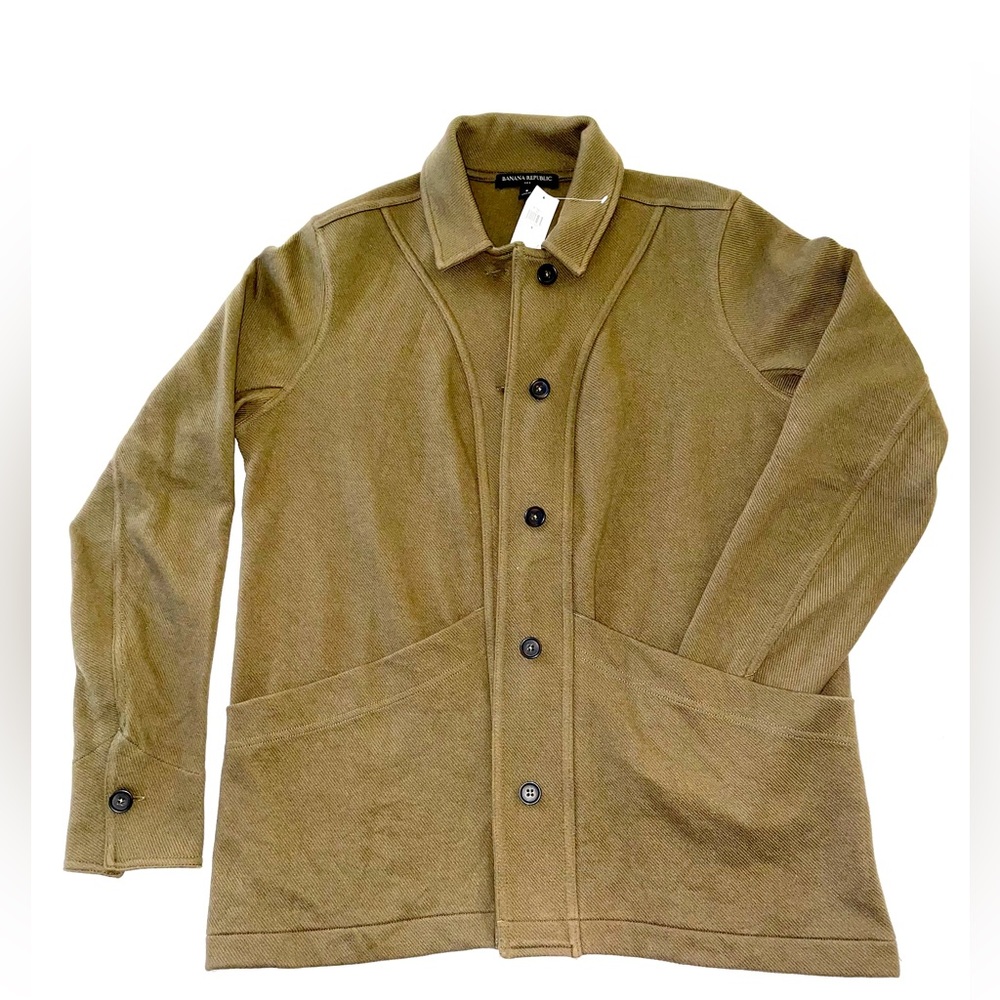 NWT Banana Republic Army Green Military Shacket Jacket w/ Buttons and Pockets